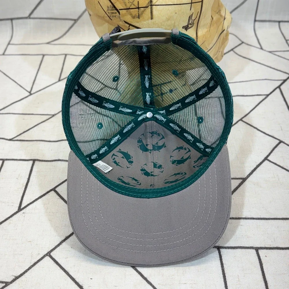 RepYourWater Trucker Hat OS Grey Teal Bonefish Tarpon Trust Fishing Snapback Cap